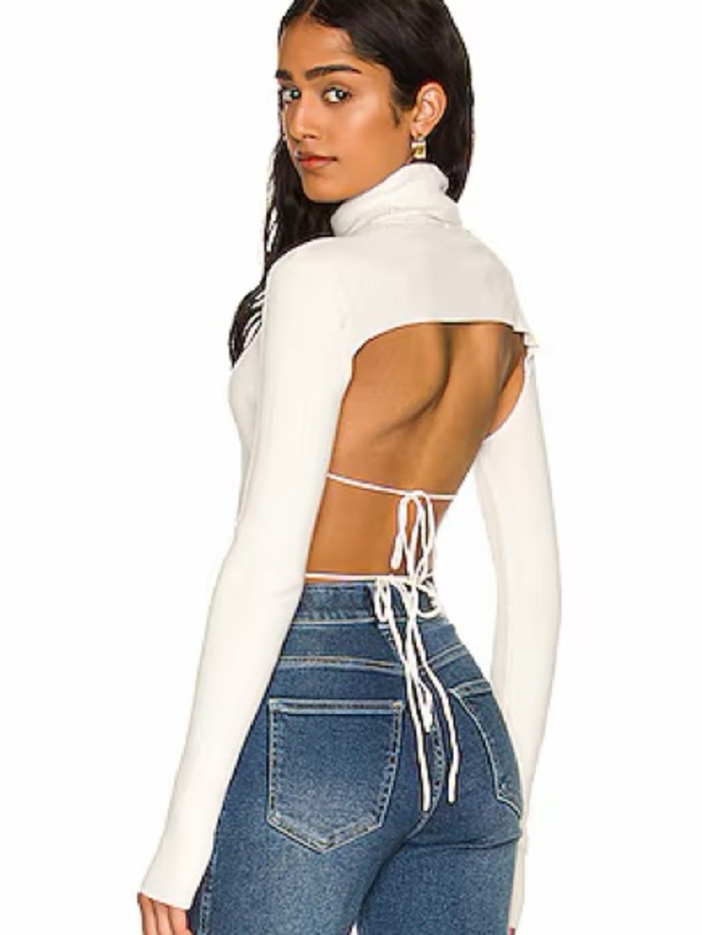 BARDOT Backless Knit Top in Ivory